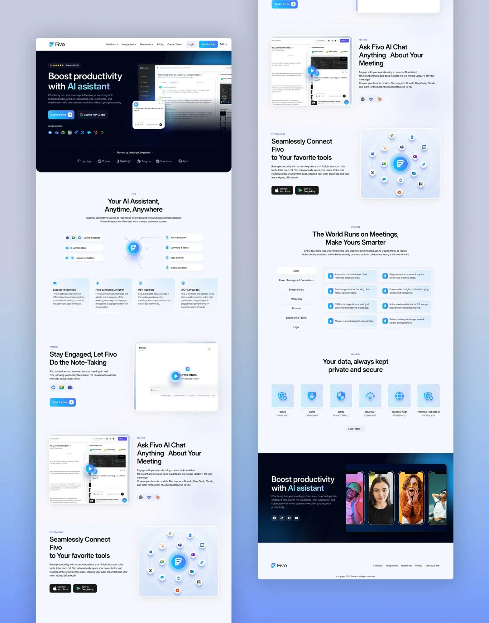 Fivo AI redesigned marketing site